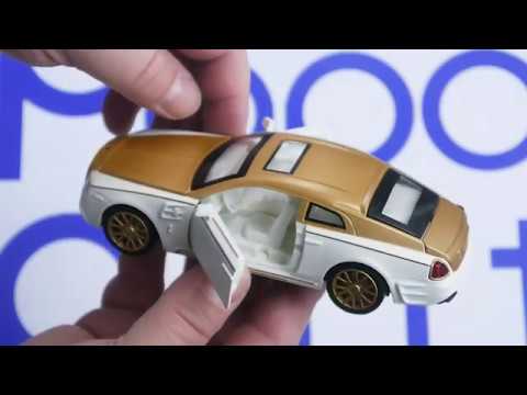 Металлическая машинка Double Horses 1:32 «Rolls-Royce Wraith» 32431 свет и звук, инерционная / Бело-Золотистый