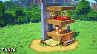 ⚒️ Minecraft : How To Build a Small Starter Wooden House_[마인크래프트 건축 : 작은 야생 나무 집 만들기]