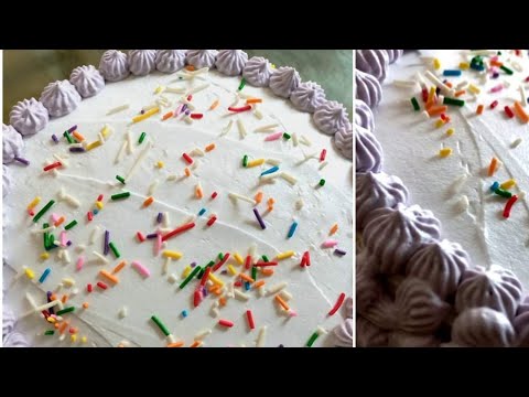 How to make yummy vanilla cake| Vanilla sponge cake recipe |  Simple decoration of vanilla cake|