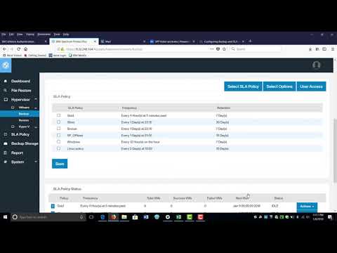 Spectrum Protect Plus -  Configuration of SLAs and Backup SPP