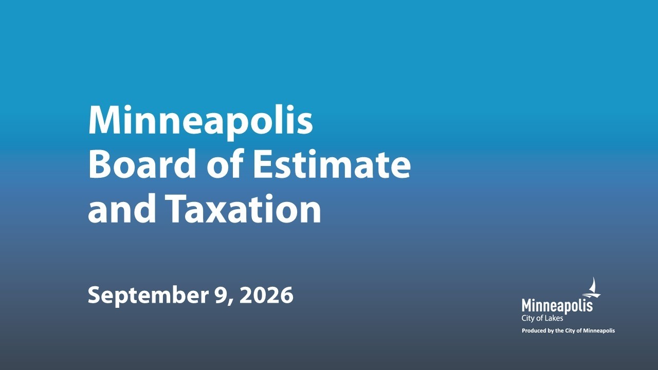 September 9, 2026 Board of Estimate and Taxation