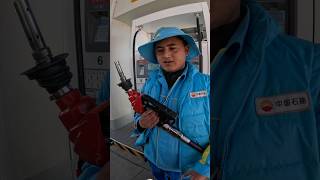 The first time fueling up in a new country is weirdly exciting 😅🤣 #tibet #china #motovlog #travel