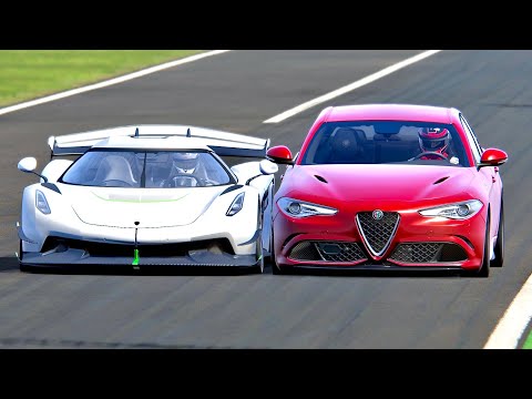 Koenigsegg Jesko vs Alfa Romeo Giulia Quadrifoglio - Monza