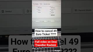 how to cancel DB 49 Euro Ticket ? 100 % working #indiansinfrankfurt #frankfurt #vlogchannel