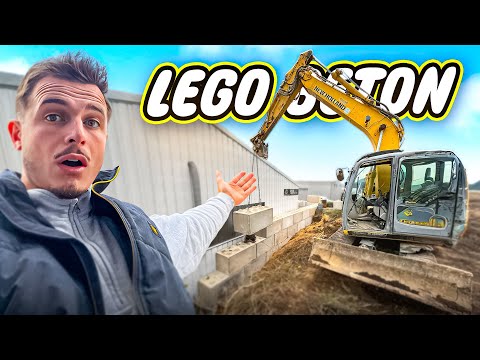 I'M INSTALLING 80 TONS OF CONCRETE LEGO AT A CARPENTER'S WORKSHOPS!!