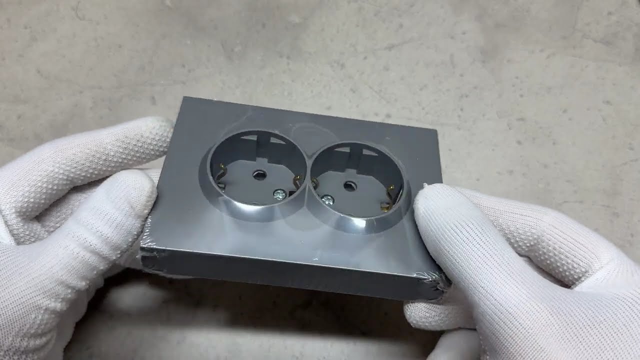 Розетка подвійна із заземленням сірий 16А Soft ER122-G ARDERO 80772