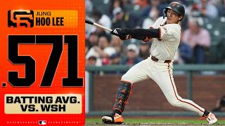Jung Hoo Lee goes 8-for-14 against the Nationals to extend his hitting streak to 18 GAMES! ????????