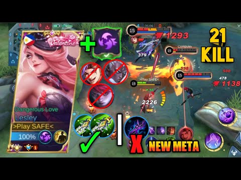 21 KILLS!! NEW REVAMP LESLEY DEADLY SNIPER - BUILD TOP GLOBAL LESLEY ~ MLBB