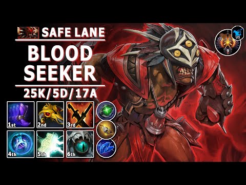 Bloodseeker Safe Lane Carry | 7.31b | Pos 1 BS Guide | Dota 2 Immortal Gameplay