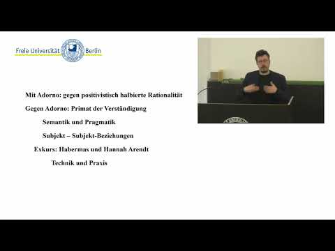 Die neuere Kritische Theorie Jürgen Habermas 2| Vorlesung 10 Moderne politische Theorie Prof. Ladwig