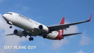 Close Up 2x Qantas 737 Landing at Sydney Airport