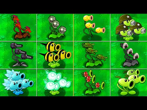 Plants vs Zombies Mod All Threepeater Plants vs All ZomBotany 2! WIN The Game!