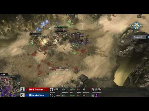 Highlights Scarlett + Huk vs BeastyQT + QXC   StarCraft II Archon Mode   Battle Grounds 2015
