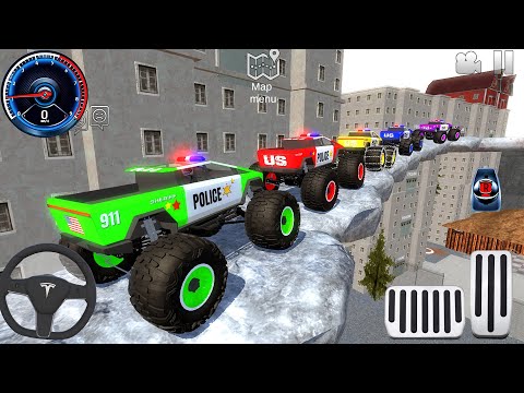 Police Monster Truck Mega Ramp Stunt Driving #1 - US Extreme Car Stunts Racing - Android Gameplay