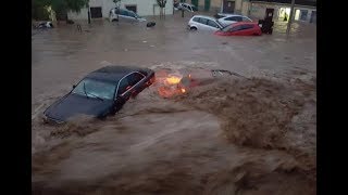 The Strongest Hurricane and Flood in St. Llorenc Spain 9 Oct. 2018