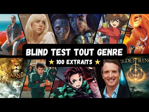 BLIND TEST TOUT GENRE - 100 EXTRAITS (Film, Série, Disney, Dessin animé, Anime, Jeux, Répliques ...)