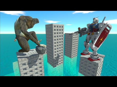 Gundam RX-78 vs Titan Beast On Building - ARBS