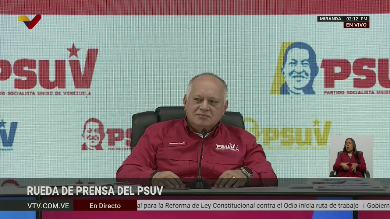 Rueda de prensa del PSUV con Diosdado Cabello, 5 de octubre de 2026