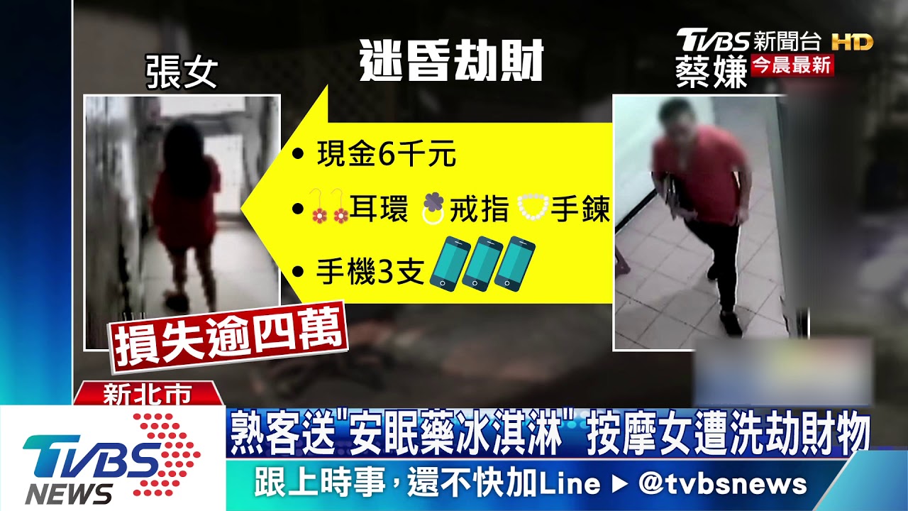 熟客送「安眠藥冰淇淋」 按摩女遭洗劫財物