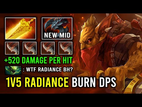 WTF 1v5 Radiance Burn Per Sec Mid Bounty Hunter Brutal Jinada Hit Like a Truck Dota 2