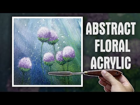 Acrylic Time Lapse | Palette Knife Painting | Abstract Floral Acrylic #hDart