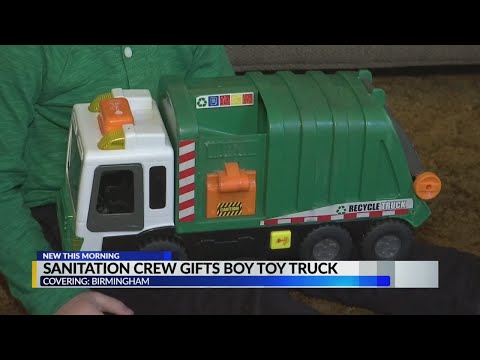 Birmingham sanitation crew gifts 2-year-old boy a toy truck