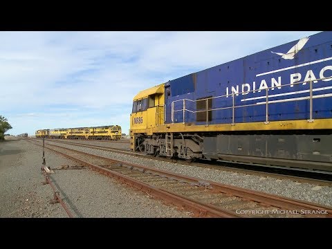 4PM4 Freight Train Crosses SSR Grain Train (28/7/2019) - PoathTV Australian Railways