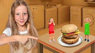 Cardboard House Challenge for kids with Nastya and Friends