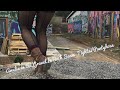 Amelia Playing In The Gravel In Back Seam Black Pantyhose Tights