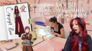 sewing my Gaara Halloween Costume from SCRATCH🎃 (Naruto Cosplay🍥)