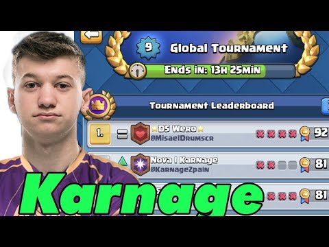 Karnage 81 Wins Gameplays Global tournaments -  Clash Royale