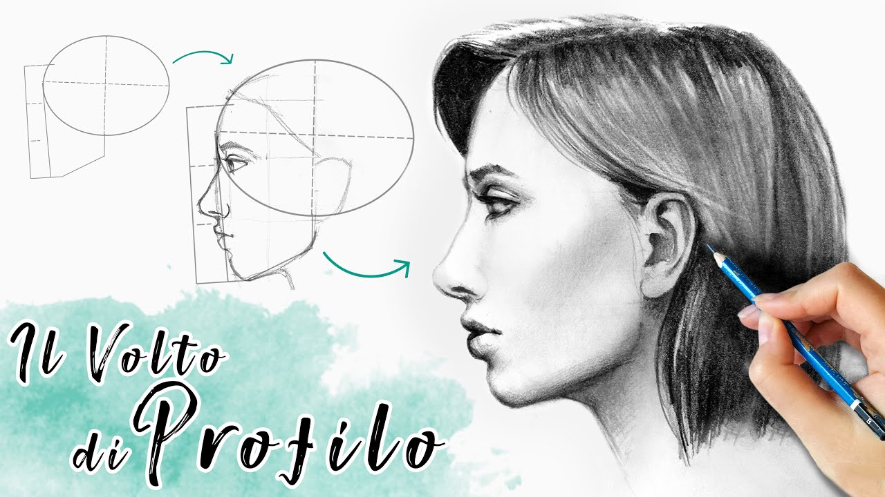 COME DISEGNARE UN VOLTO DI PROFILO! Tutorial principianti disegno realistico a matita per ritratto