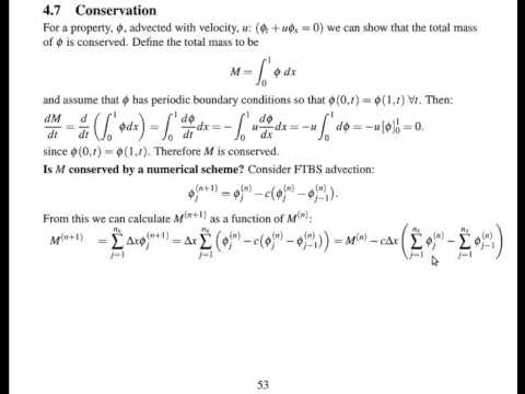 5.4 Conservation properties of linear advection schemes