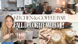 FALL KITCHEN DECORATE WITH ME! | FALL COFFEE BAR | HEALTHY PUMPKIN SPICE LATTE RECIPE