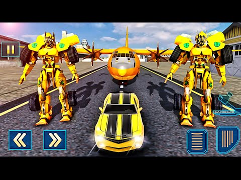 US Police Car Robot Transform : Transporter Plane - Best Android GamePlay #2