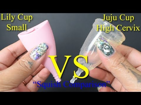 Lily Cup Original SM vs Juju Model 3 (High Cervix) "Squish" - Menstrual Cup