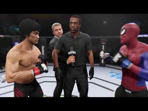 Bruce Lee vs. Spider-man (EA Sports UFC 2) - CPU vs. CPU - Crazy UFC 👊🤪