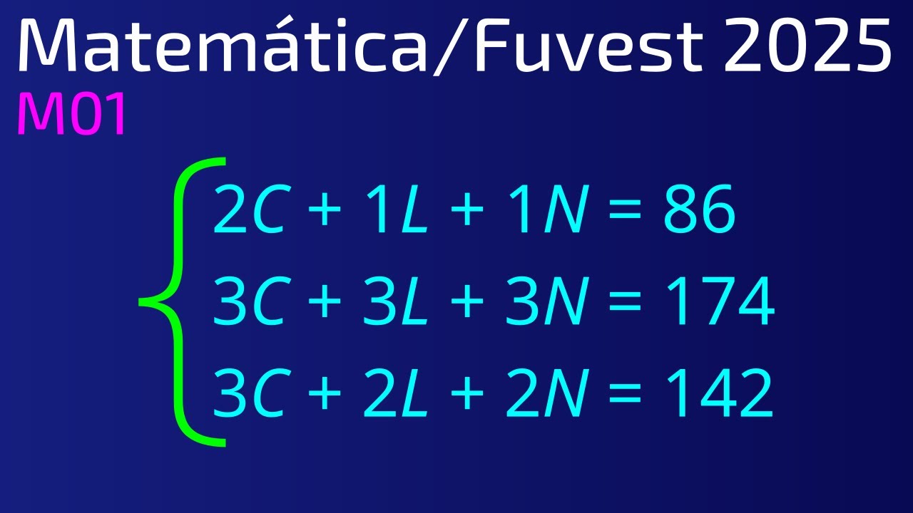 Fuvest 2025, Matemática, Questão M01, 2a Fase.