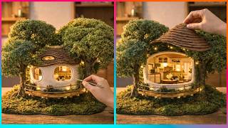 Miniature Tree House Built for Garden Fairies | Satisfying Process by @liligiacobino​