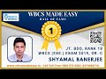 Shyamal Banerjee WBCS Group C Jt BDO Rank 18 WBCS 2019 Mock Interview WBCSMadeEasy