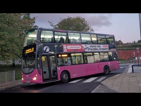 First South Yorkshire Volvo B9TL Gemini 37252 YN07 MKL leaving meadowhall on a x1 to sheffield.