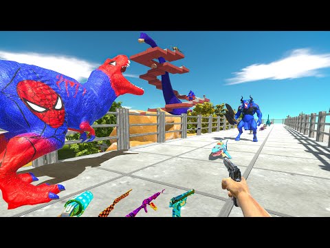 FPS AVATAR & SPIDERMAN T-REX RESCUE MISSION - Animal Revolt Battle Simulator