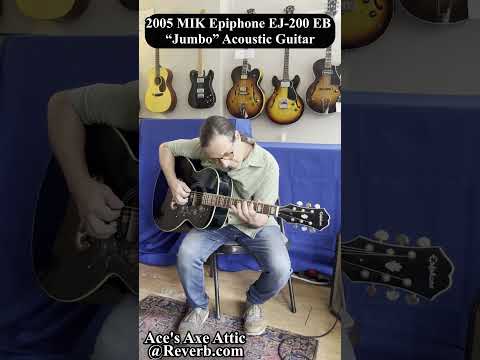 2005 MIK Epiphone EJ-200 EB “Jumbo” Acoustic Guitar ~ Shiny Gloss Ebony Finish, Mustache Bridge, Decorated Fretboard *SALE* *CHECK OUT OUR VIDEO* image 24
