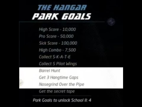 THPS 1 + 2 Hangar - Barrel Hunt / Get 3 Hangtime Gaps / Nosegrind Over the Pipe