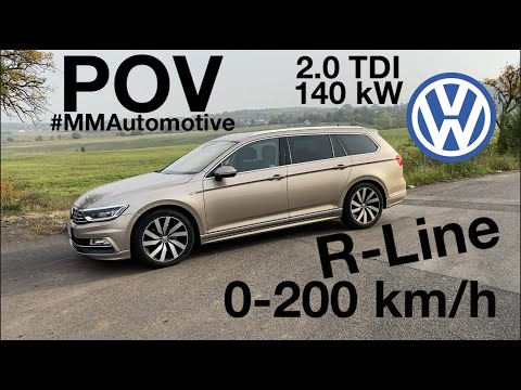 2017 Volkswagen Passat R-Line 2.0 TDI POV Test Drive + Acceleration 0 - 200 km/h