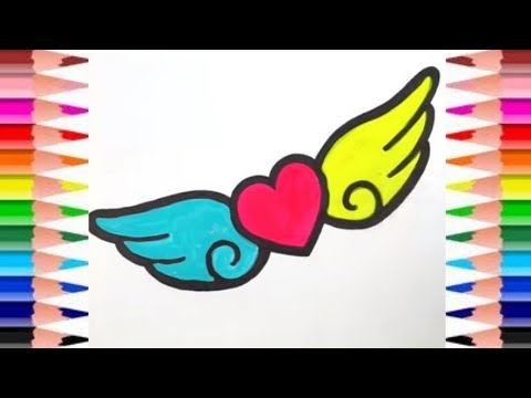 How to draw ANGEL WINGS Drawing and Colouring for Kids-ANGEL WINGS | kids colouring show