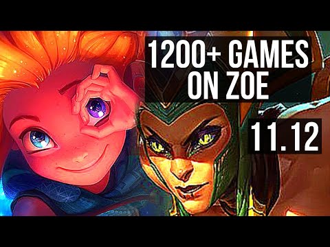 ZOE vs CASSIOPEIA (MID) | 12/0/5, 1200+ games, Legendary | KR Diamond | v11.12