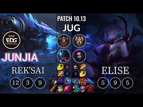 EDG JunJia Rek'Sai vs Elise Jungle - KR Patch 10.13