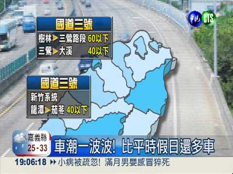 中秋連假首日 國道恐湧進240萬車