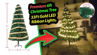 Fake Realistic Plush 6Ft Christmas Tree Decoration Set with LED Lights & Stand - Assembly Review